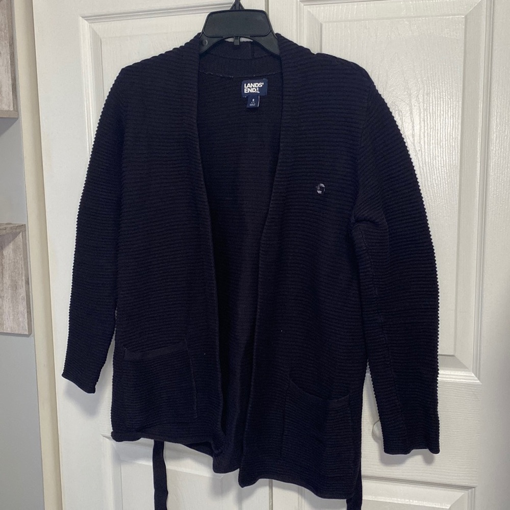 Chase Women's Long Belted Textured Wrap Cardigan